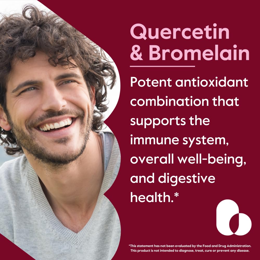 BESTVITE Quercetin & Bromelain supplement side view