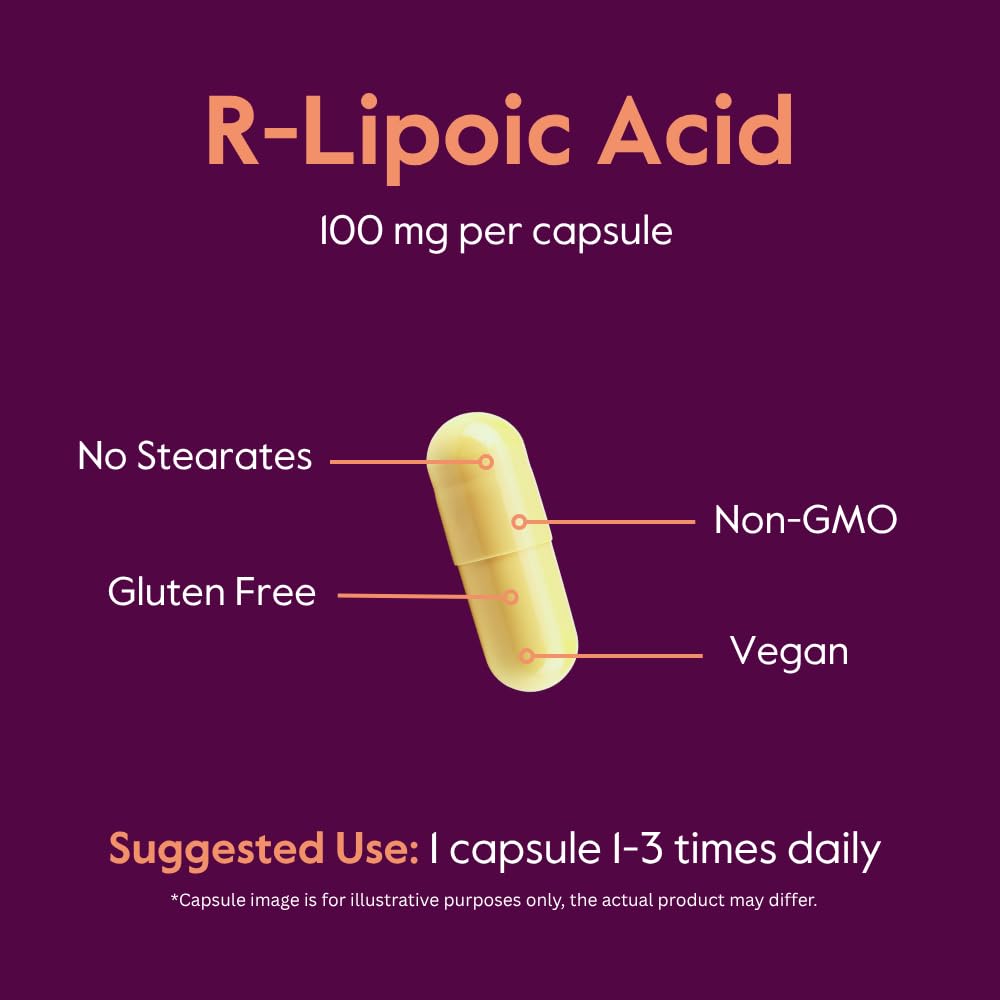 BESTVITE R-Lipoic Acid 100mg Capsules bottle top view