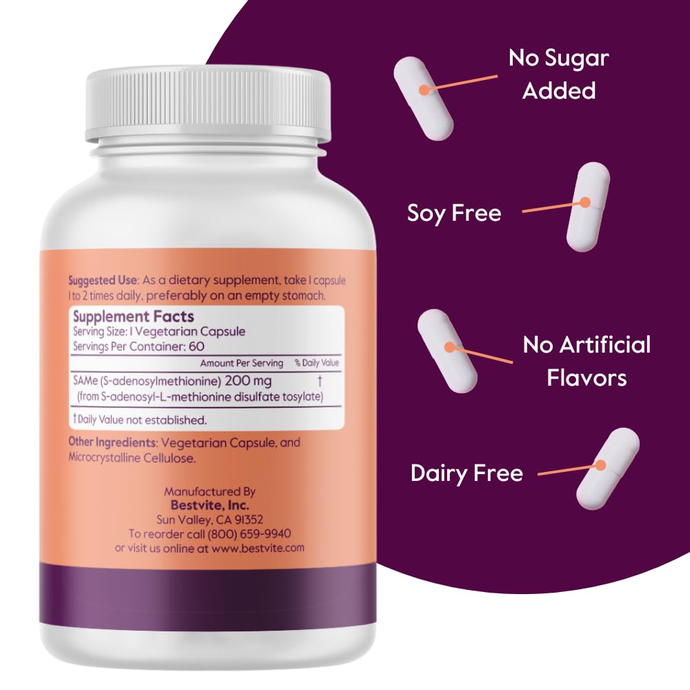 BESTVITE SAMe capsules back label