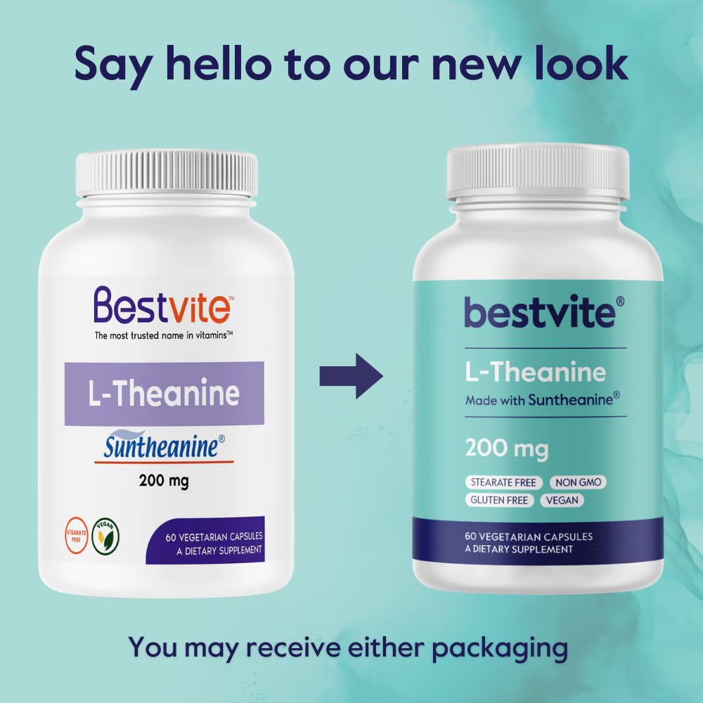 BESTVITE Suntheanine 200mg capsules with measuring spoon