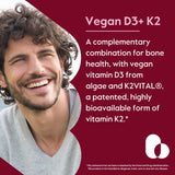 BESTVITE Vegan Vitamin D3 + K2 capsules back view