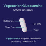 BESTVITE Vegetarian Glucosamine 1000mg capsules on a wooden surface