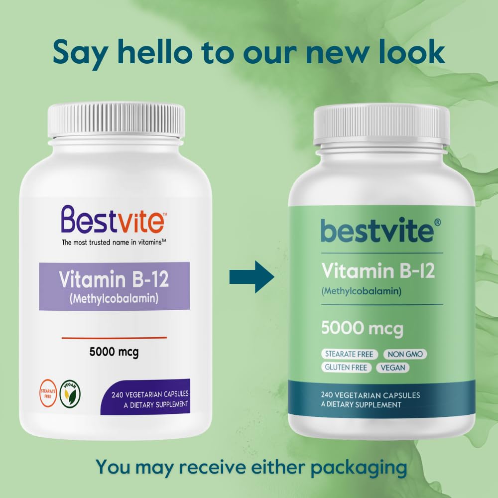 BESTVITE Vitamin B-12 Methylcobalamin 5000mcg capsules with measuring spoon