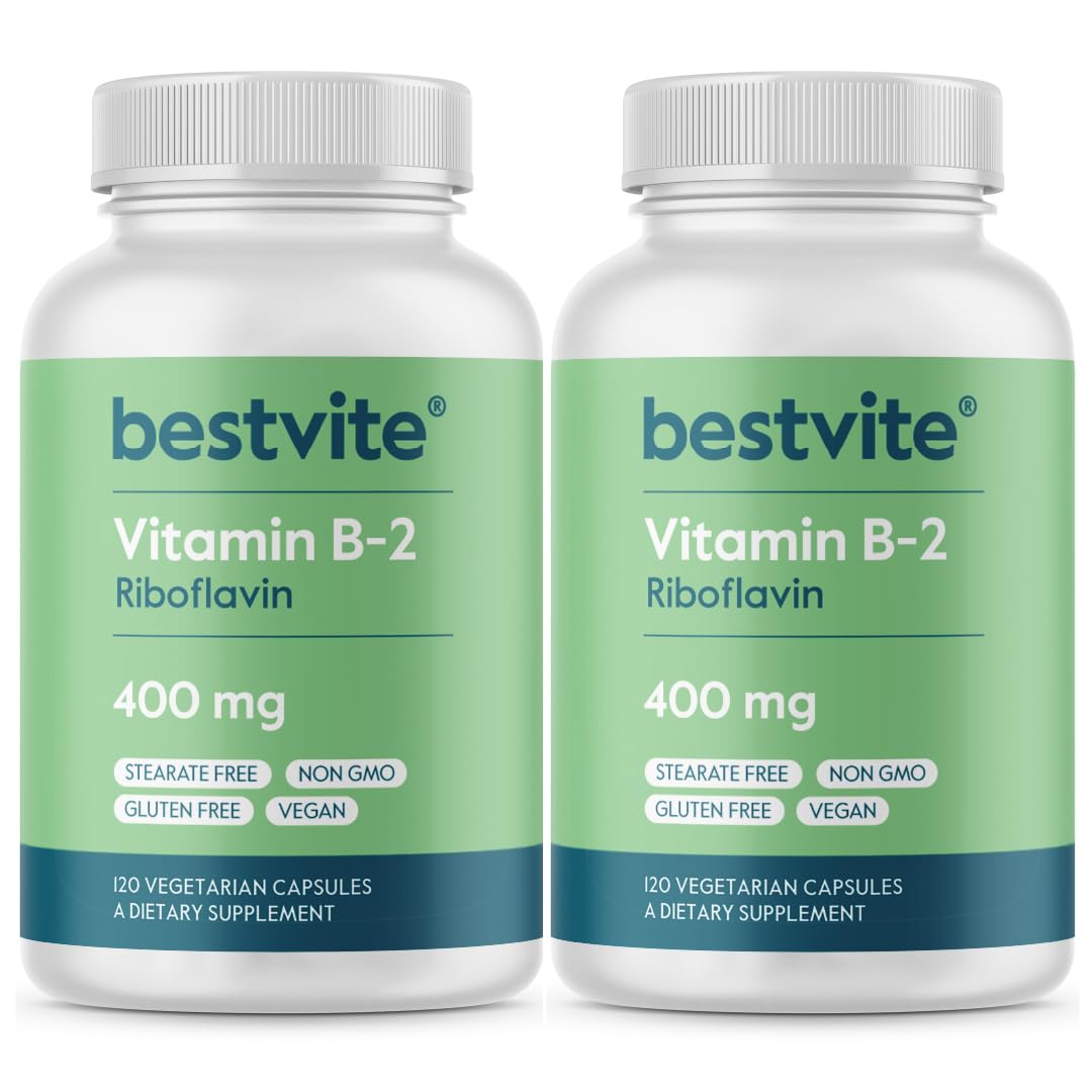 BESTVITE Vitamin B-2 Riboflavin 400mg capsules front view