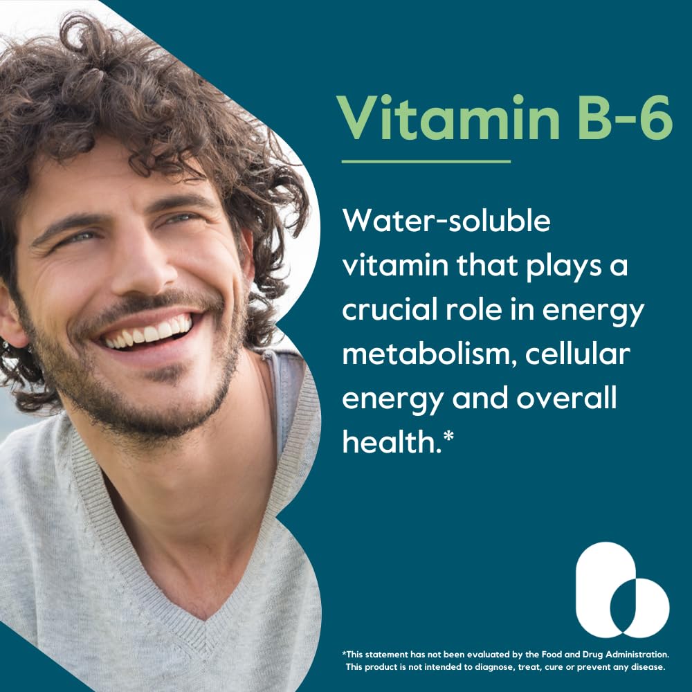 BESTVITE Vitamin B-6 200mg capsules back view
