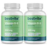 BESTVITE Vitamin B-6 200mg capsules front view