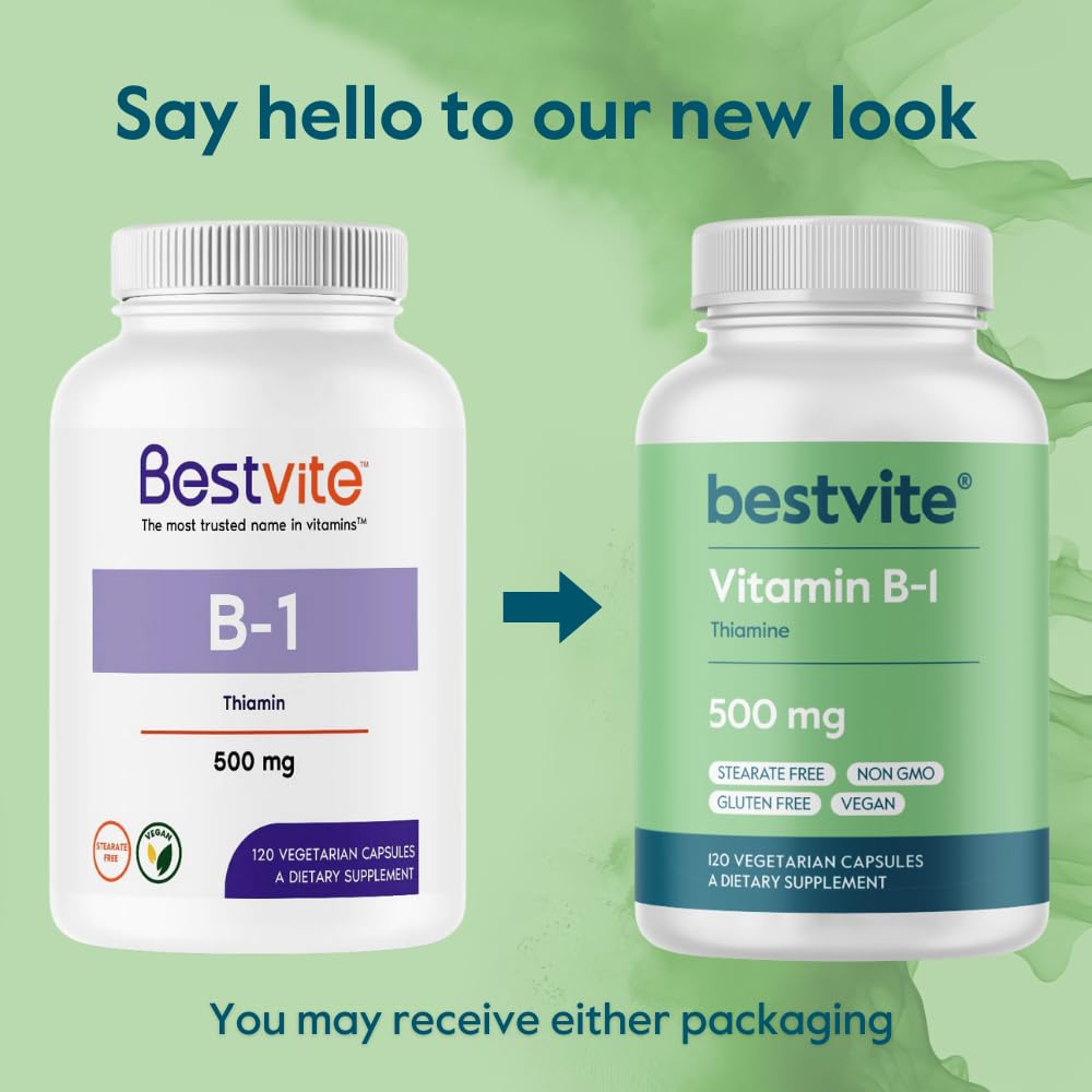 BESTVITE Vitamin B1 Thiamine 500mg Capsules packaging details