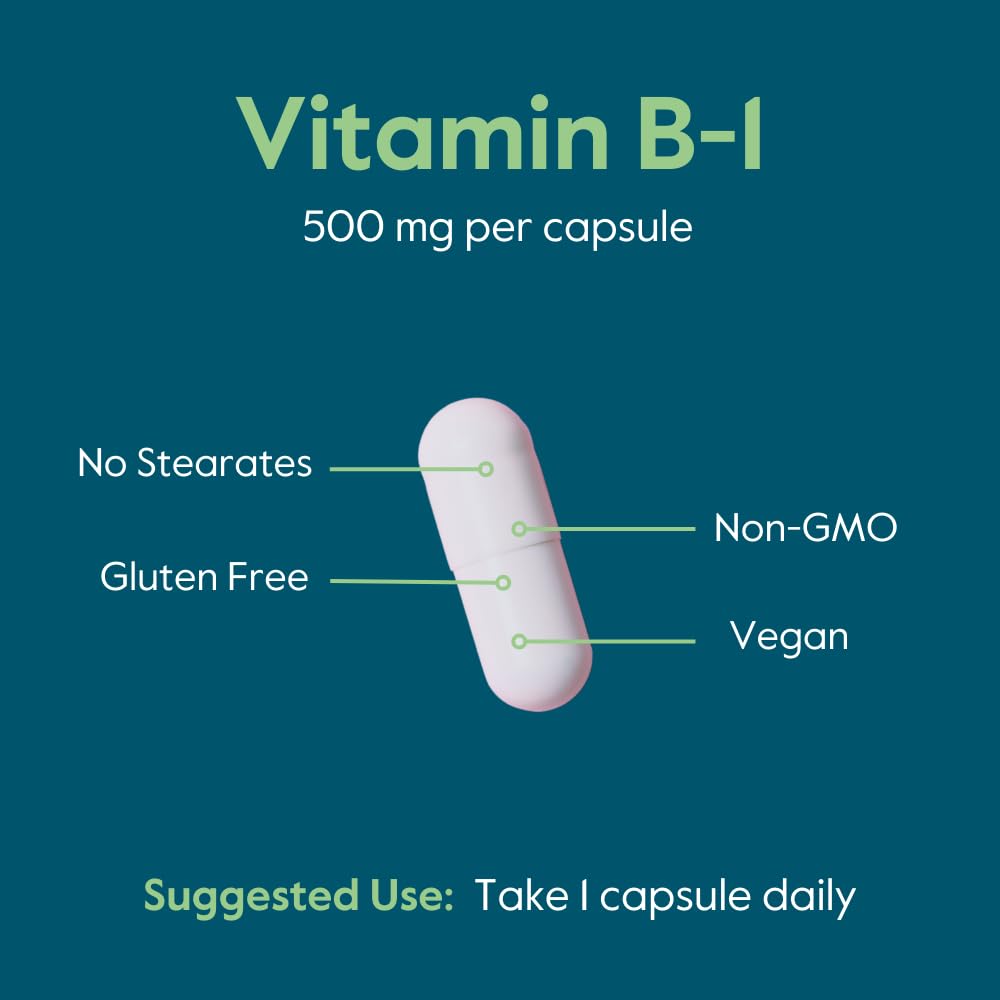 BESTVITE Vitamin B1 Thiamine 500mg Capsules with measuring spoon