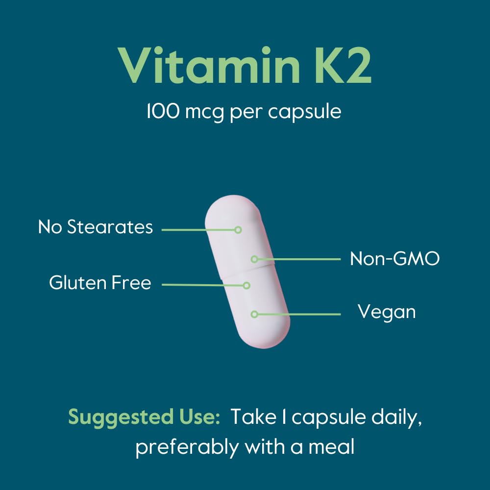 BESTVITE Vitamin K2 MK-7 capsules on a wooden table