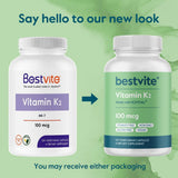 BESTVITE Vitamin K2 MK-7 capsules opened bottle