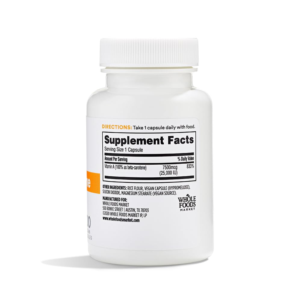 Beta-Carotene Capsules bottle side view