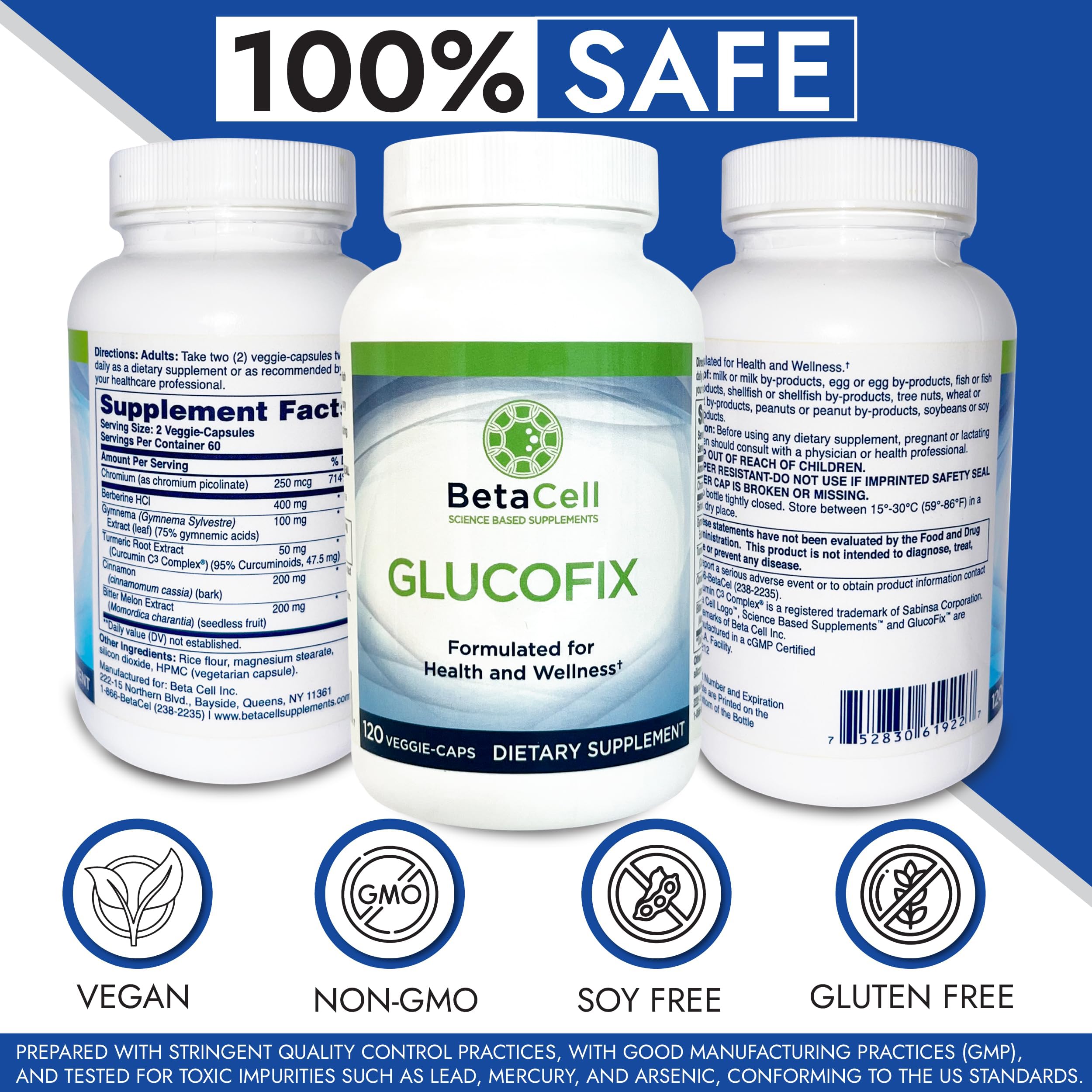 BETACELL Glucofix Berberine Supplement packaging details