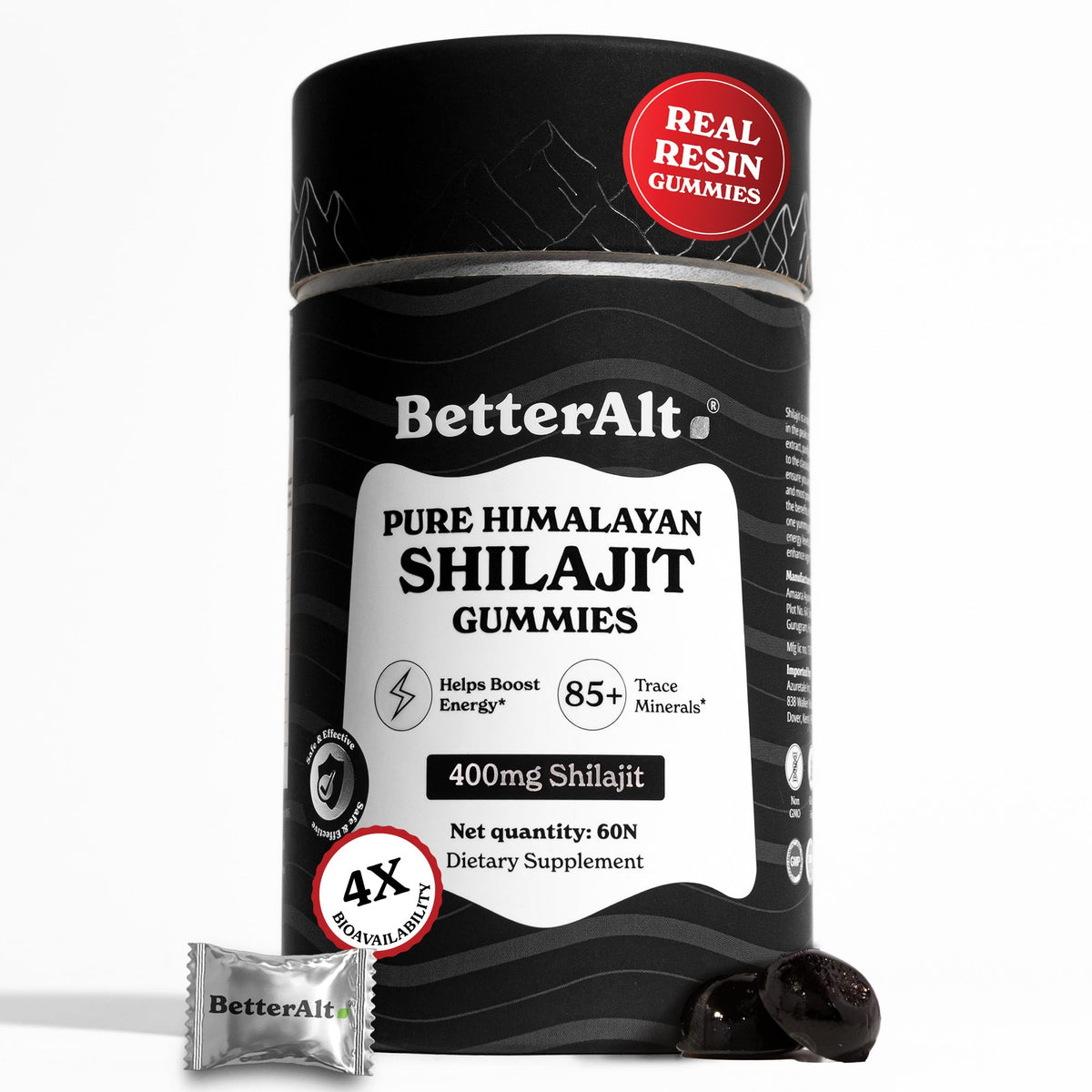 Better Alt Shilajit Gummies 40g front view