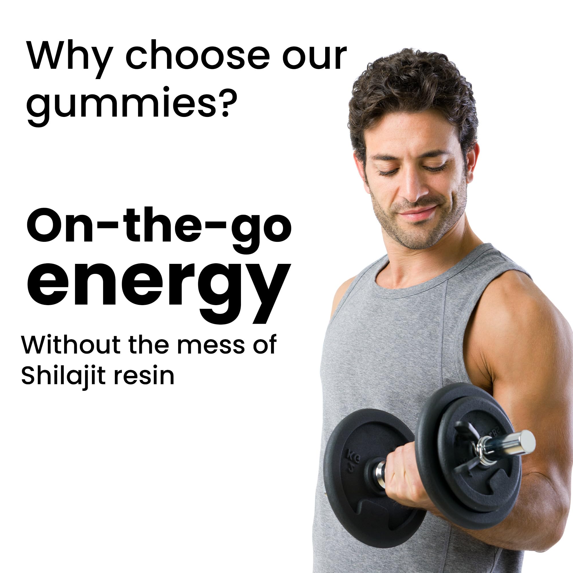 Better Alt Shilajit Gummies 40g with a handful of gummies