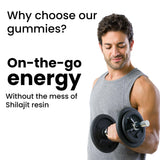 Better Alt Shilajit Gummies 40g with a handful of gummies