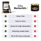 Better Alt Shilajit + Honey Sticks back view with barcode
