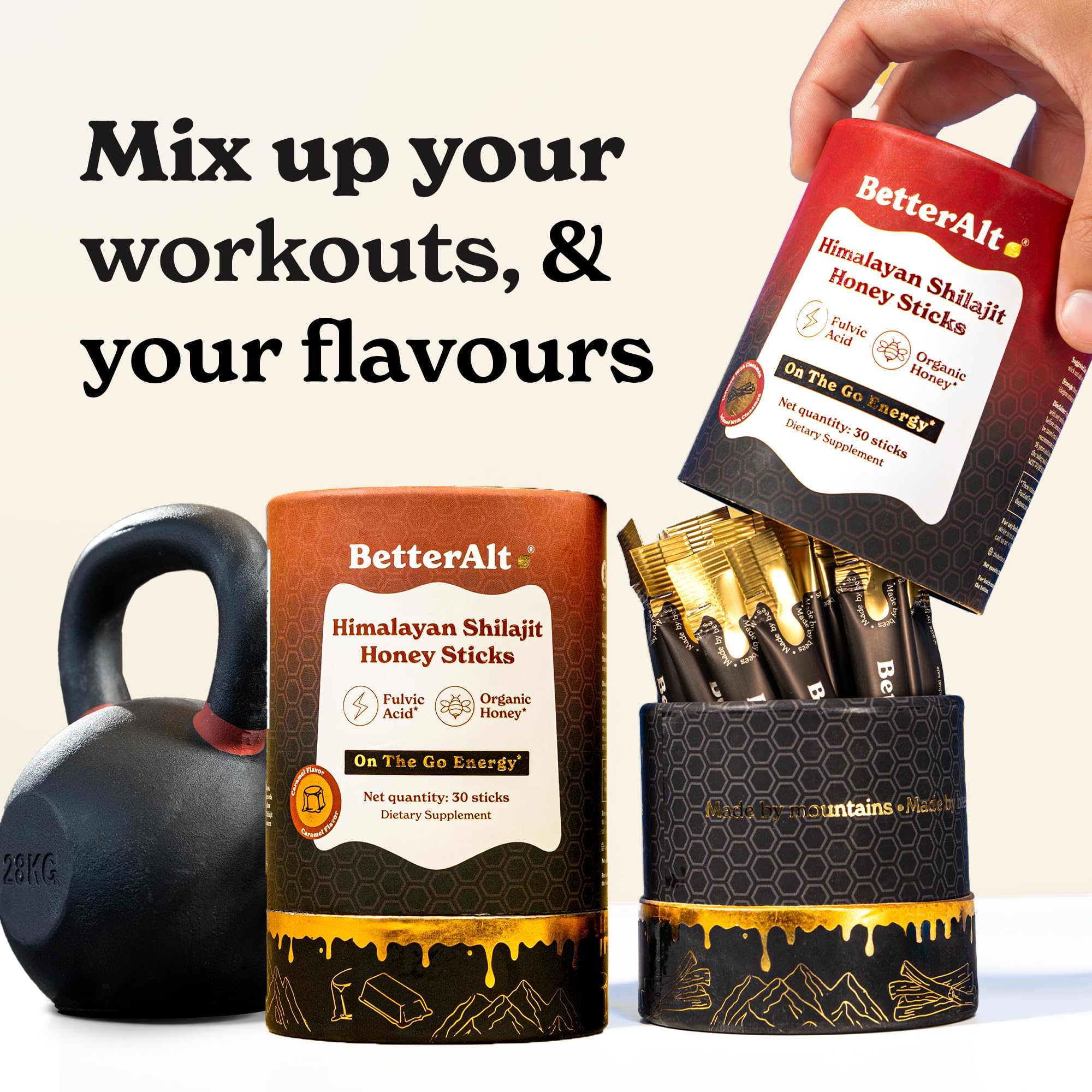 Better Alt Shilajit + Honey Sticks in a natural setting
