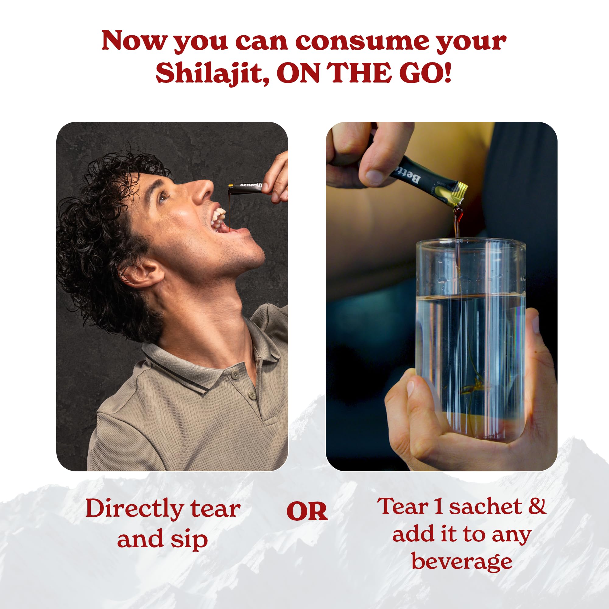 Better Alt Shilajit + Honey Sticks lifestyle shot
