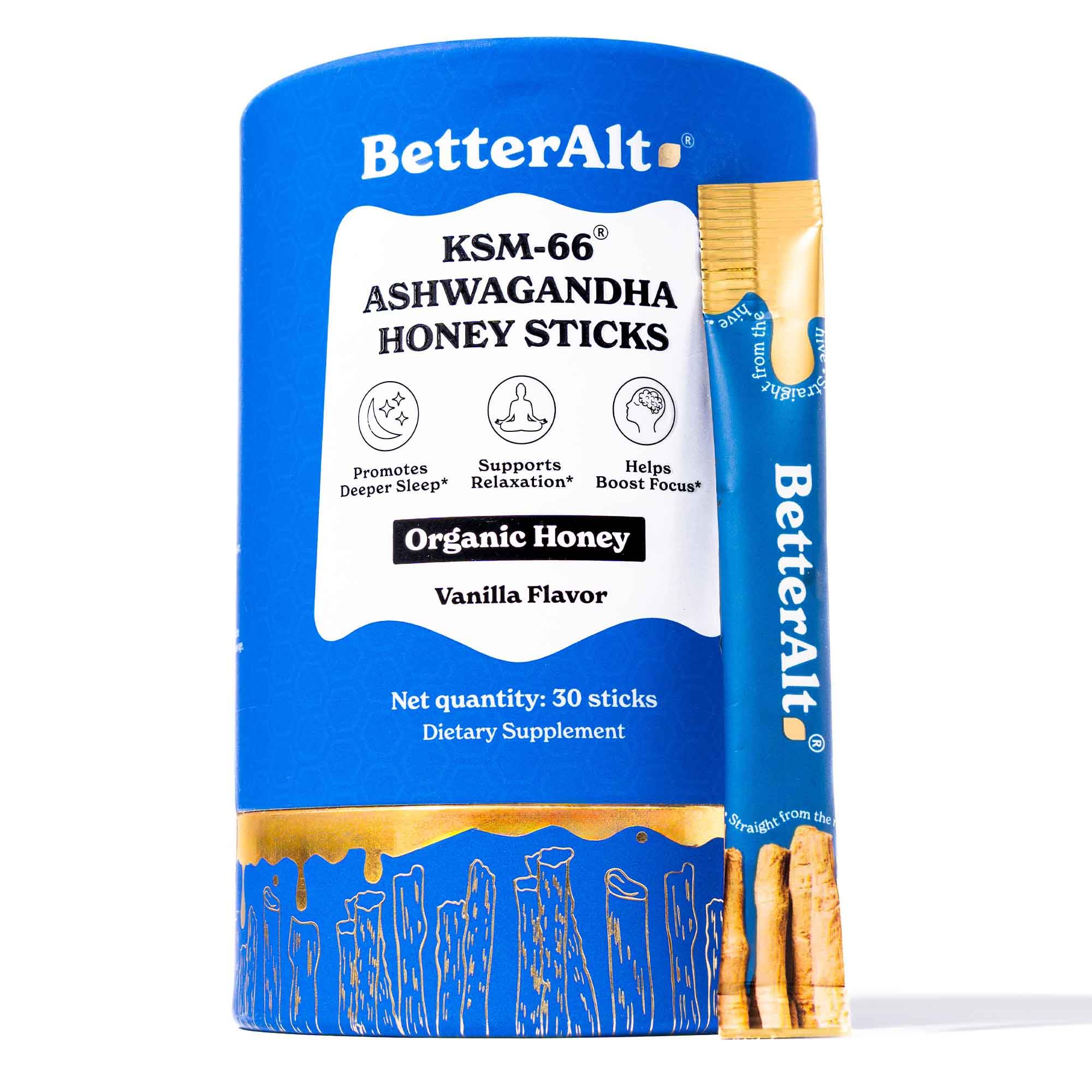 Better Alt Shilajit Honey Sticks packaging front view