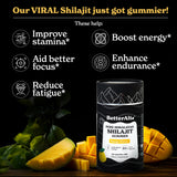 Better Alt Shilajit Mango Gummies lifestyle scene with a glass of water