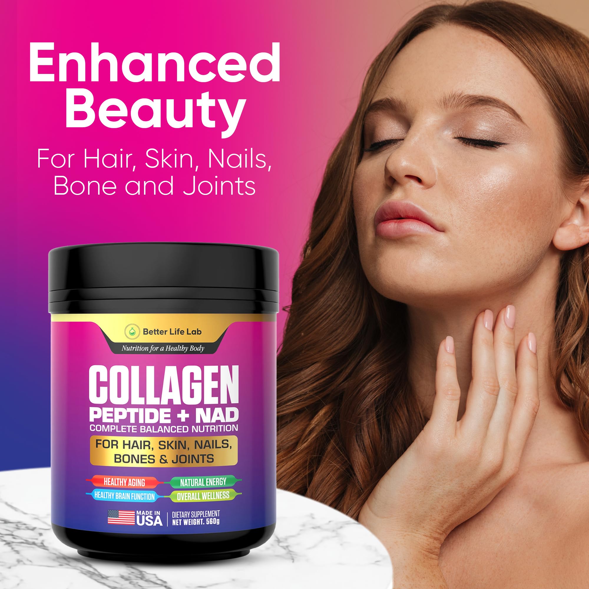 BETTER LIFE LAB Collagen + NAD Supplement capsule close-up