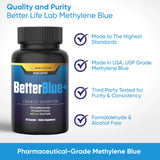 BETTER LIFE LAB Methylene Blue Capsules on a wooden table