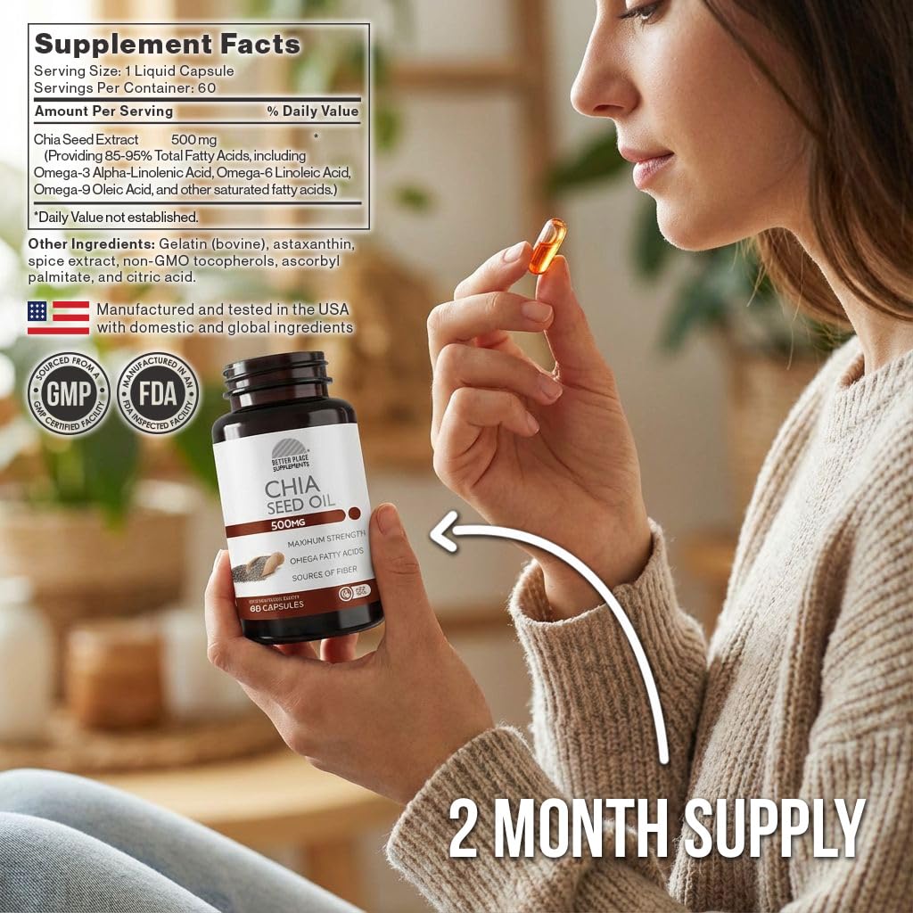 BETTER PLACE ORGANICS Omega 3, 6 & 9 supplement capsule close-up