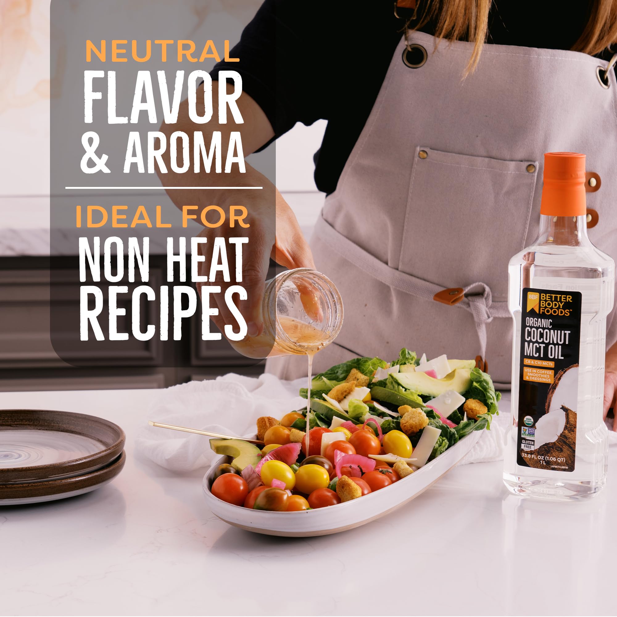 BetterBody Foods MCT Oil 862g in a kitchen setting