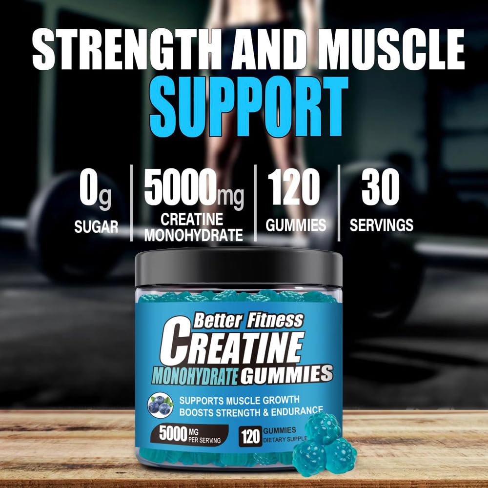 BetterFitness Creatine Gummies bottle side view