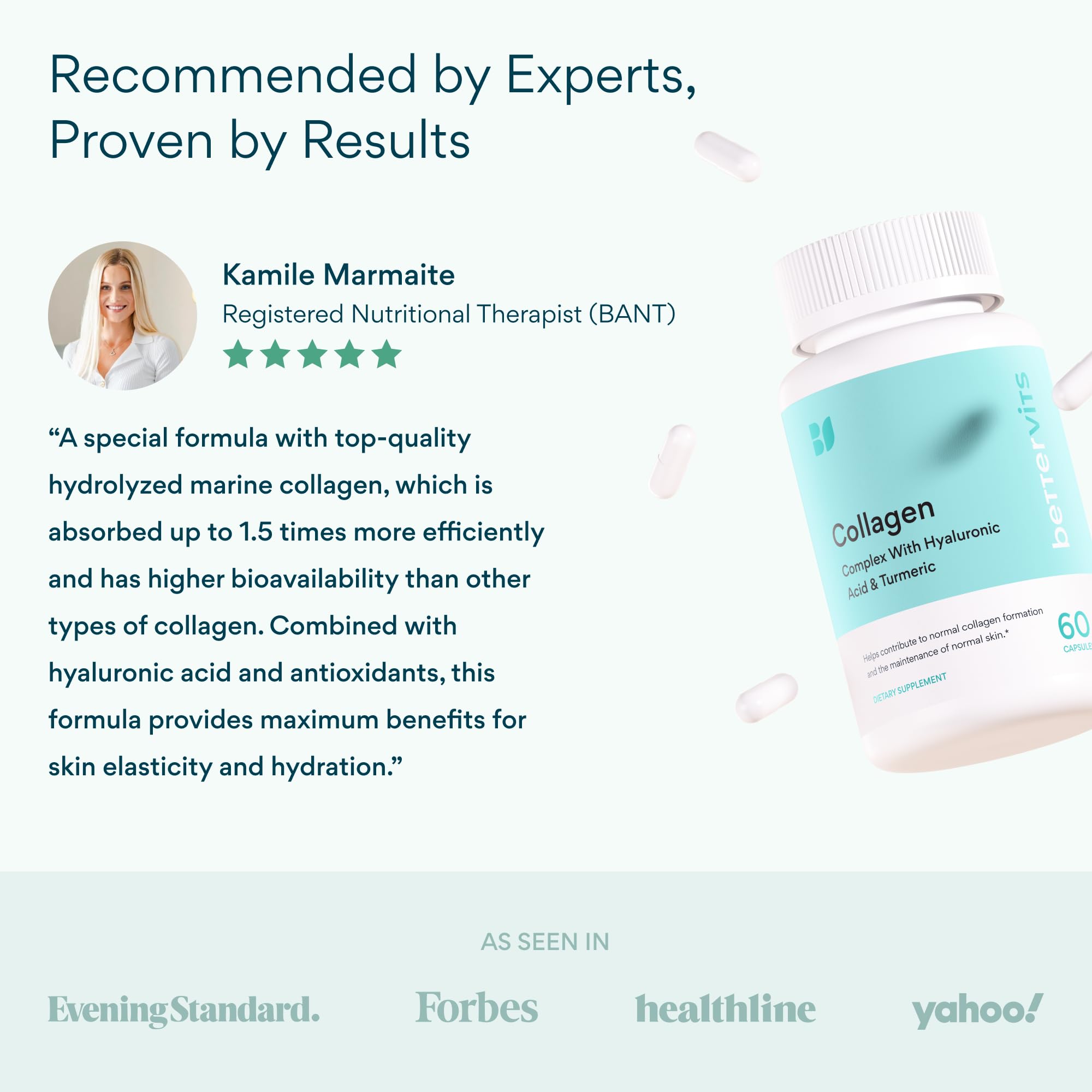 Bettervits Collagen Peptides Complex 150g with fresh fruits