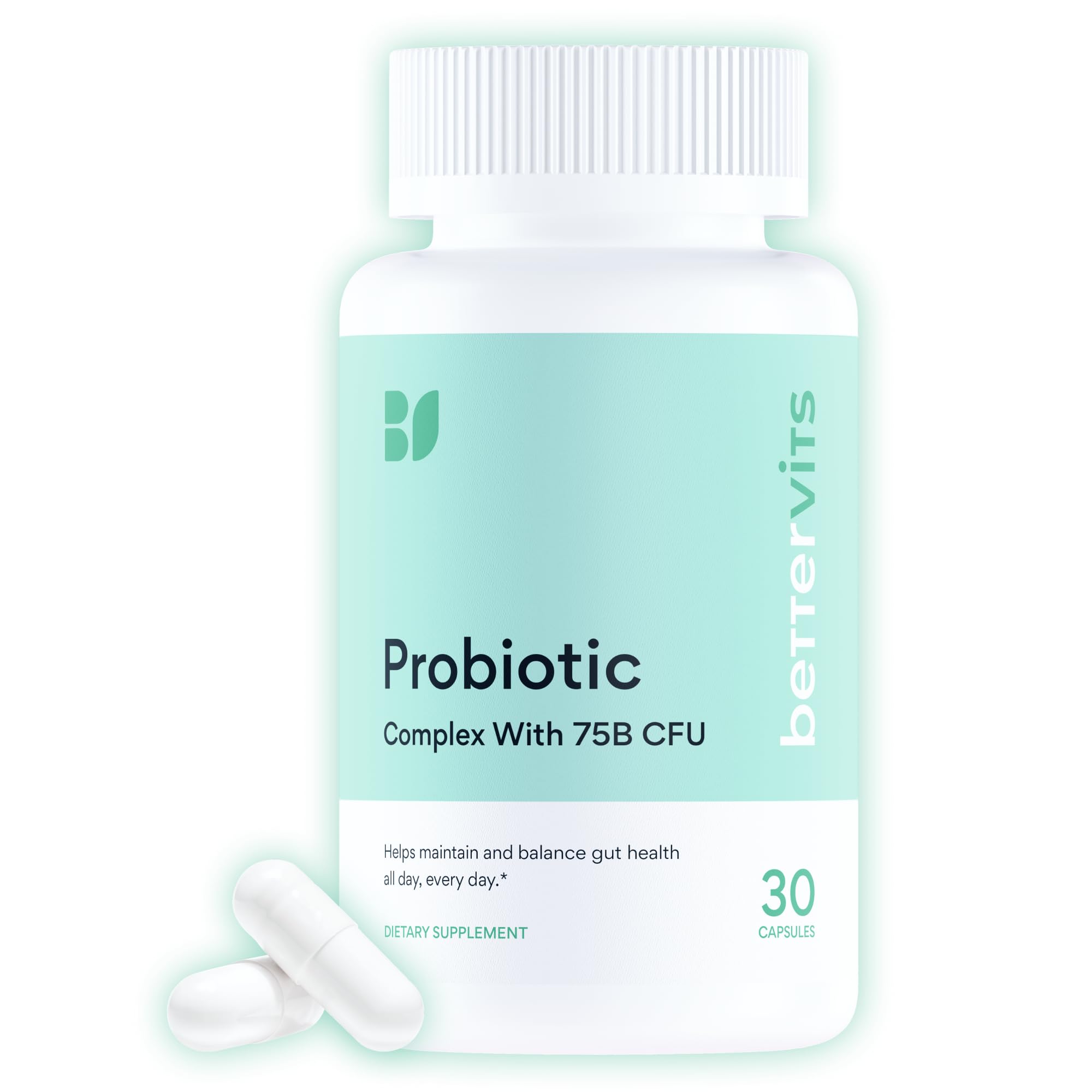 Bettervits Probiotics + Prebiotic Complex 75 Billion CFU capsule front view