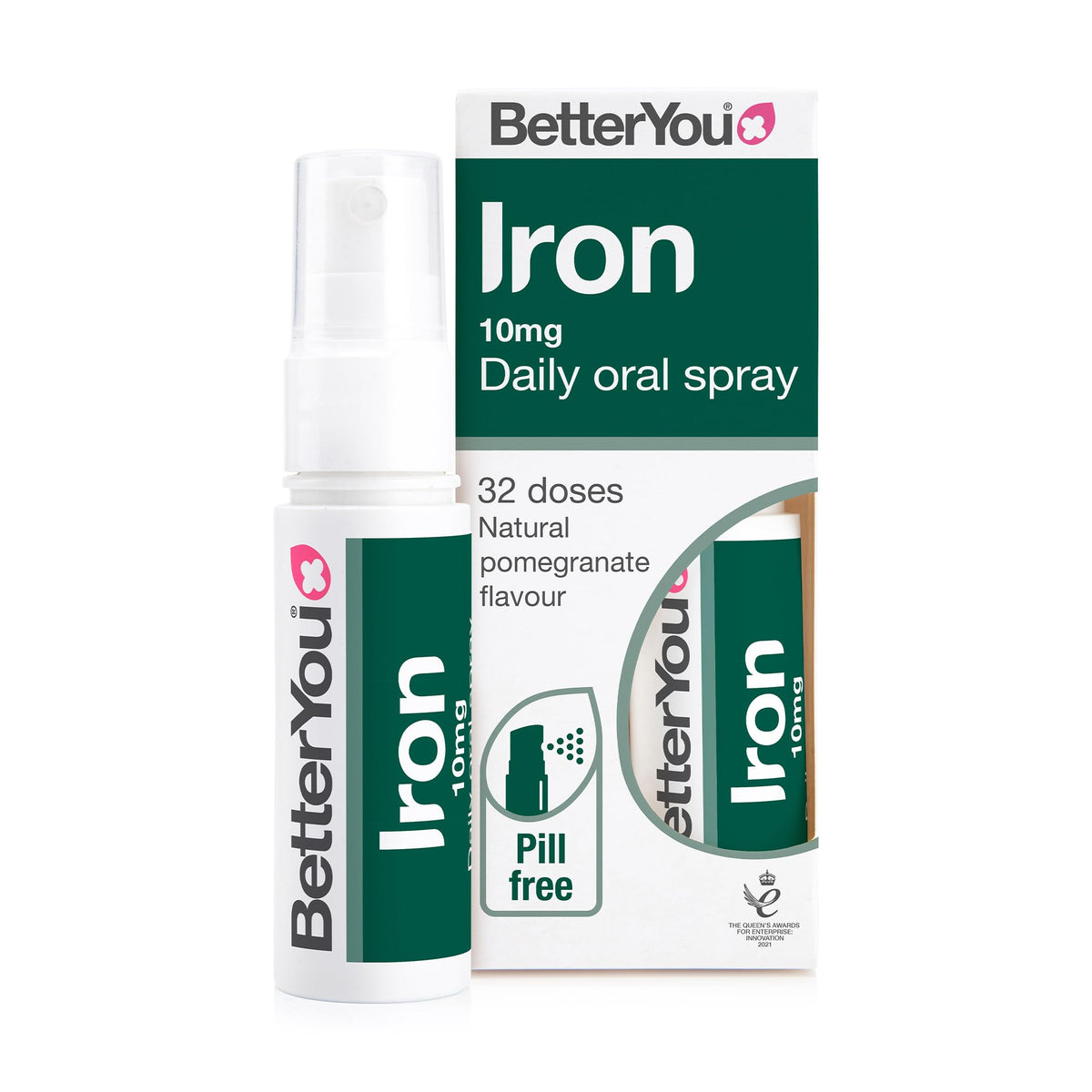 BetterYou Iron Supplement 10mg front view with packaging