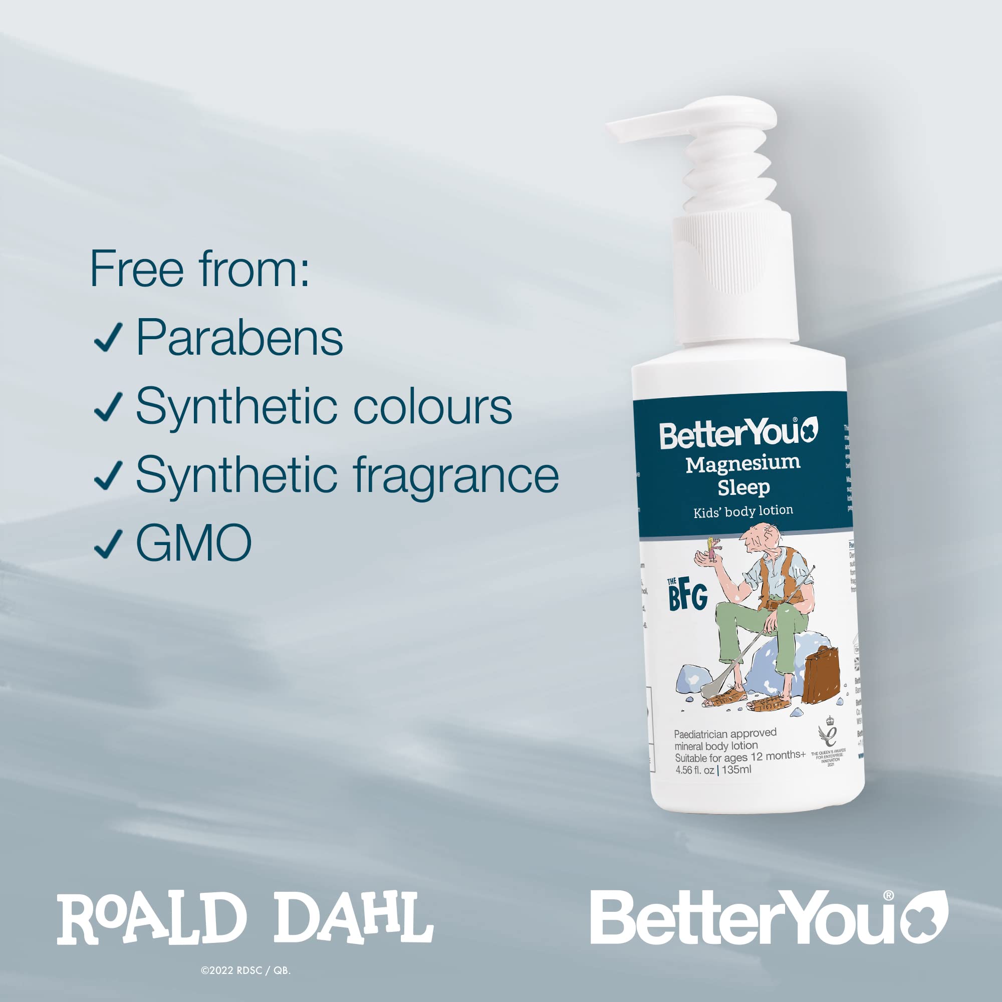 BetterYou Magnesium Sleep Kids’ Body Lotion application on skin