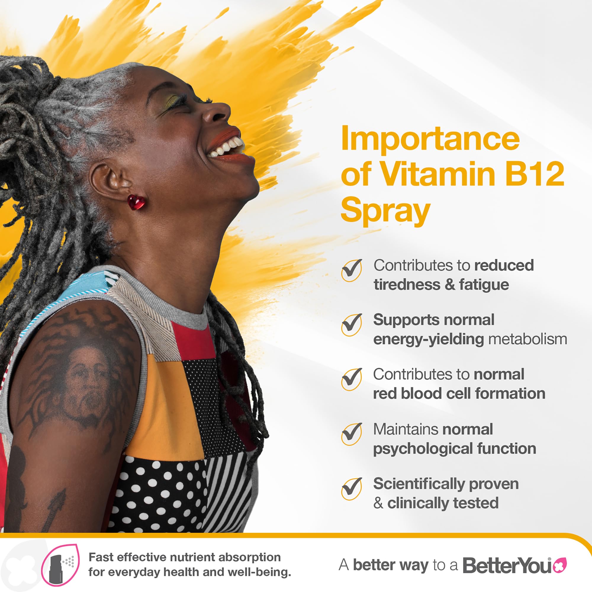 BetterYou support B12 Oral Spray 50g side view