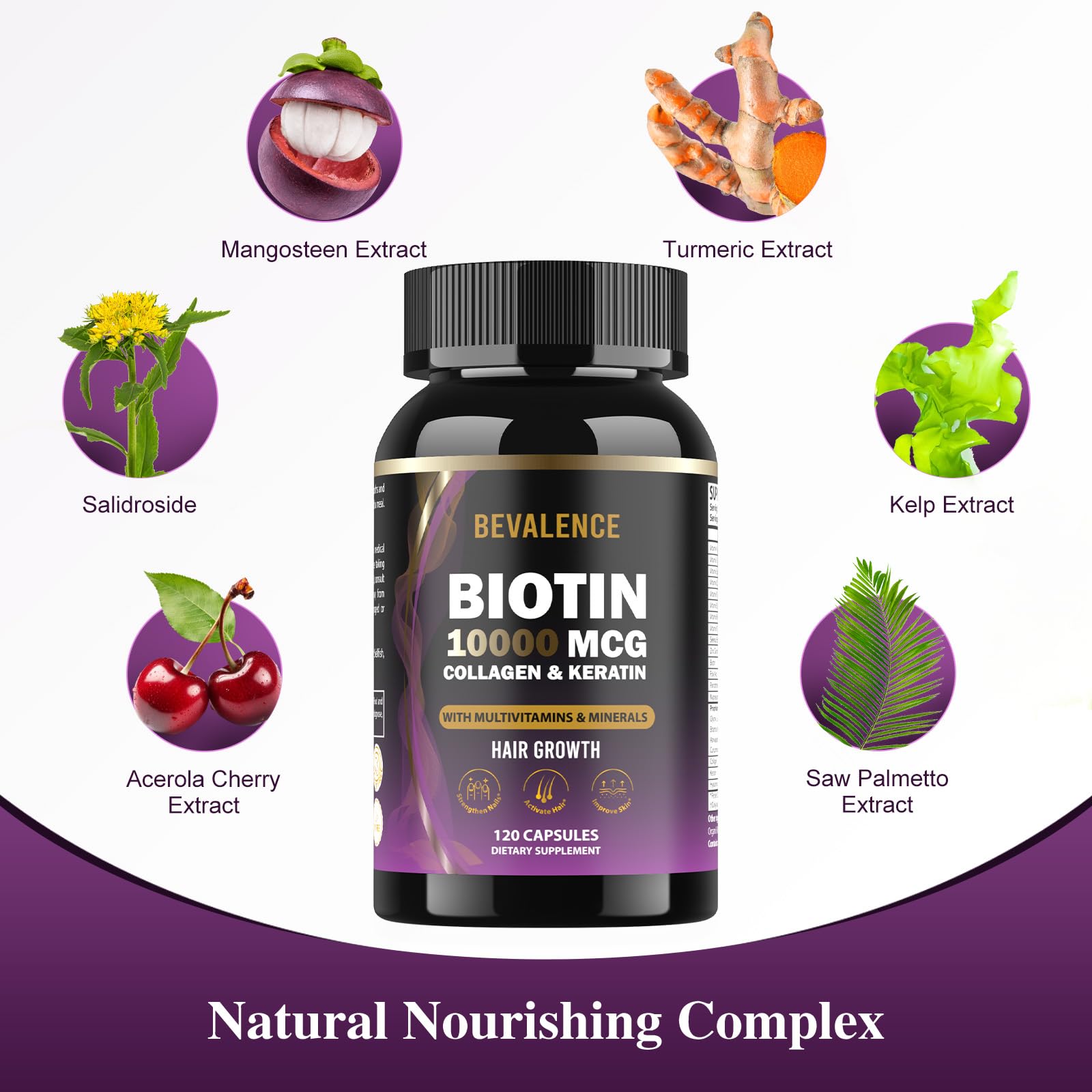 Bevalence Biotin Tablets side view showing dosage