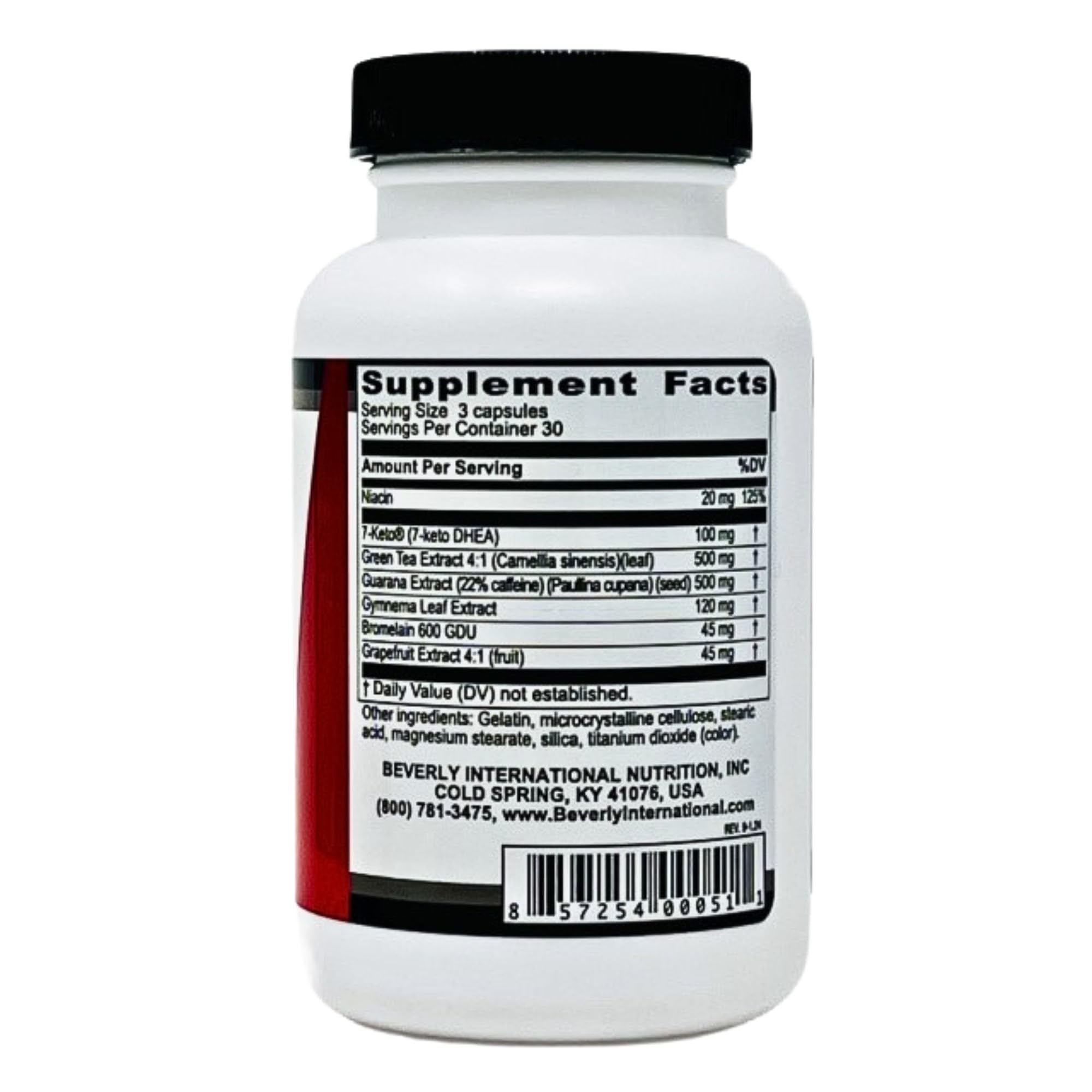 Beverly International 7-Keto Musclean Fat Burner back view