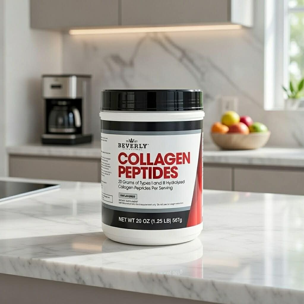 Beverly International Collagen Peptides Powder with measuring cup