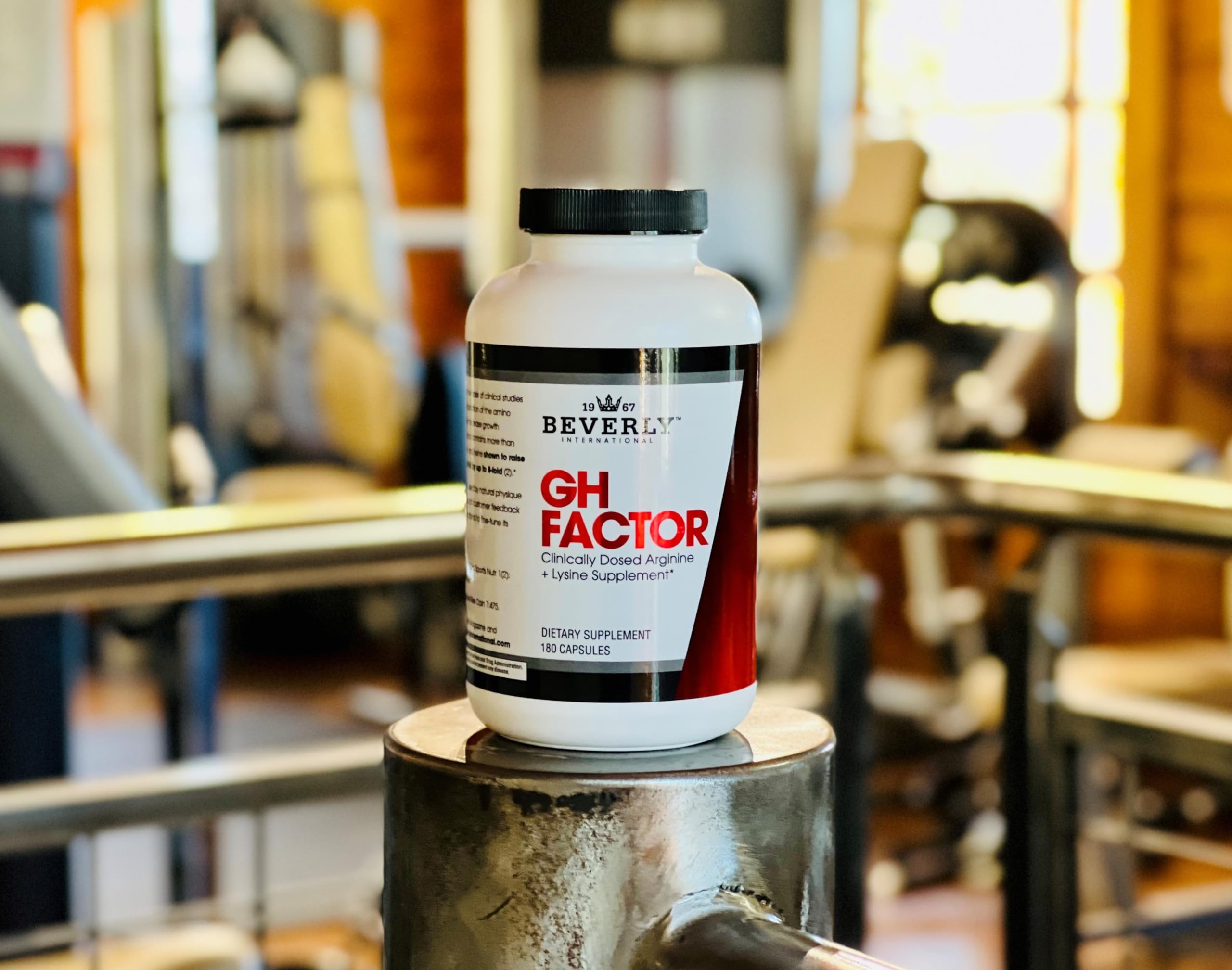 Beverly International GH Factor L-Arginine Supplement with workout gear