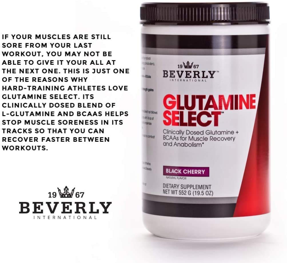 Beverly International Glutamine Select 191g in a shaker