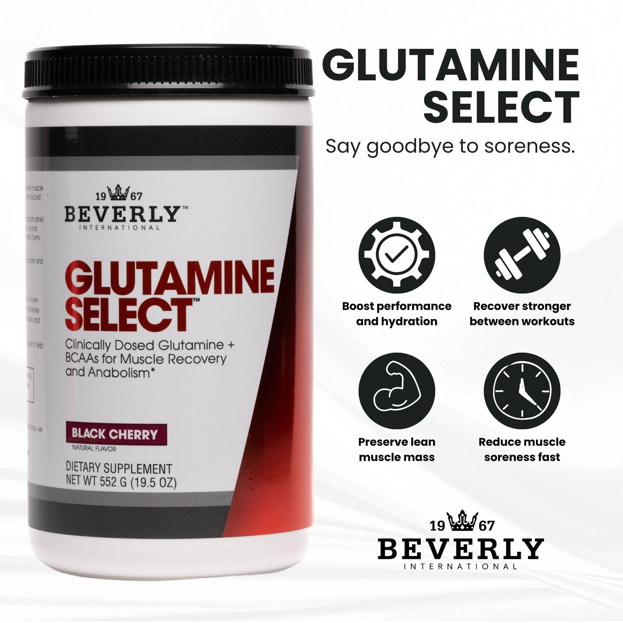 Beverly International Glutamine Select 191g with scoops