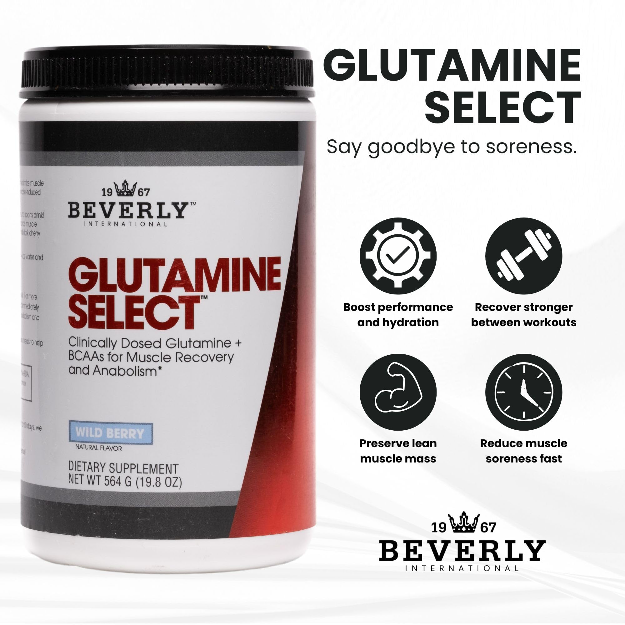 Beverly International Glutamine Select 649g Wild Berry mixed with water