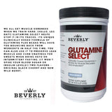 Beverly International Glutamine Select 649g Wild Berry scoop and powder