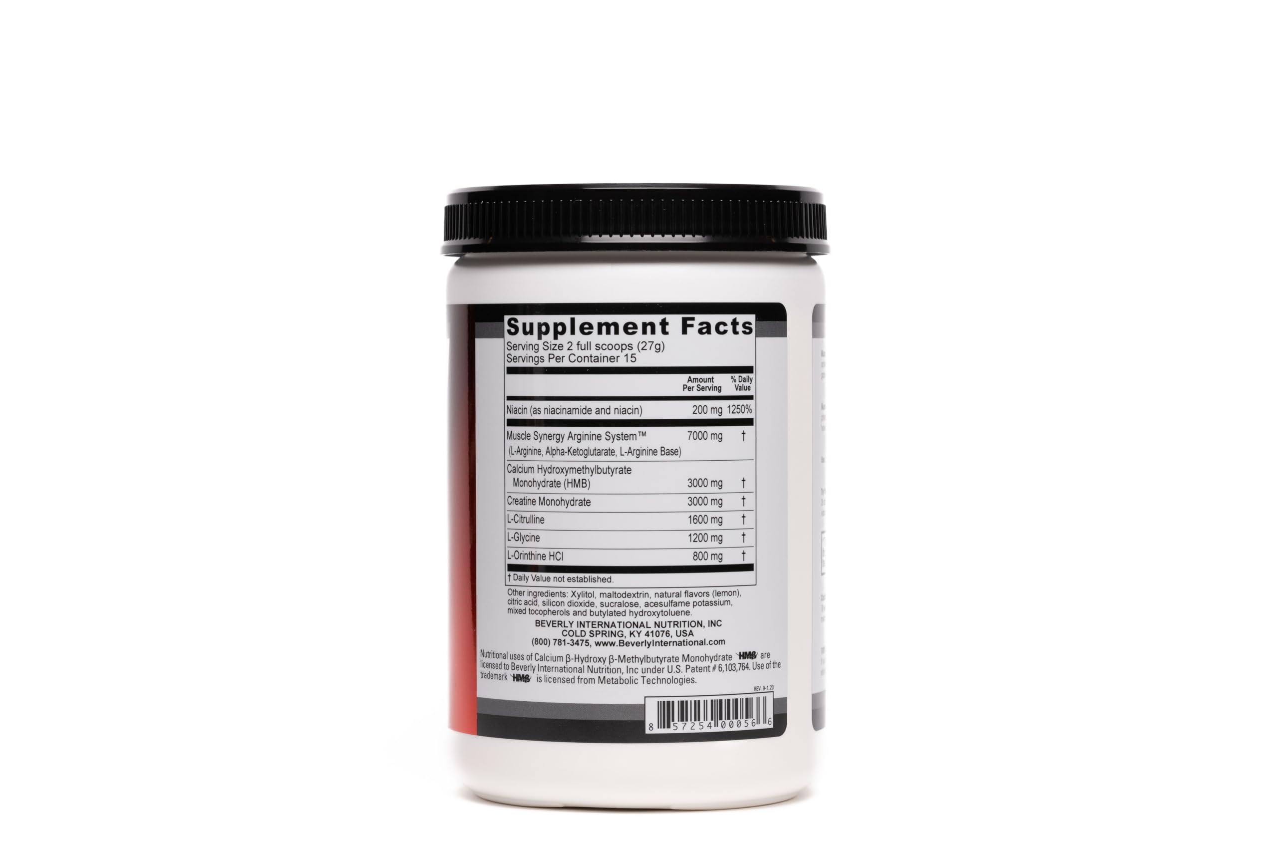 Beverly International Muscle Synergy L-Arginine supplement ingredients list