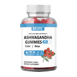 BEVIX Ashwagandha Gummies bottle front view with strawberry flavour