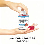 BEVIX Ashwagandha Gummies with fresh strawberries