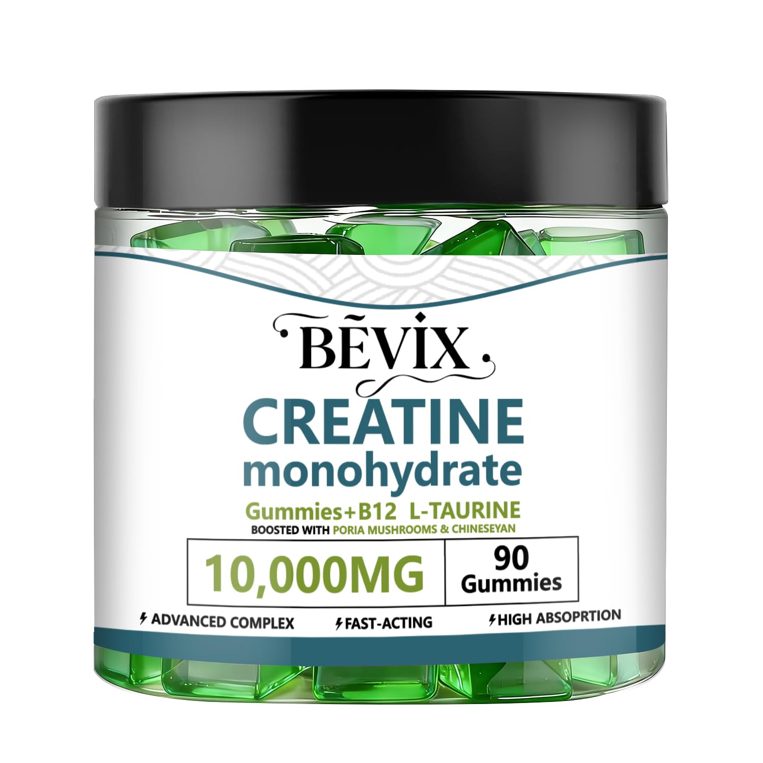 BEVIX Creatine Monohydrate Gummies front view packaging
