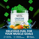 BEVIX Creatine Monohydrate Gummies with workout gear