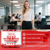 BEVIX D3 K2 Vitamin Gummies displayed with fruits