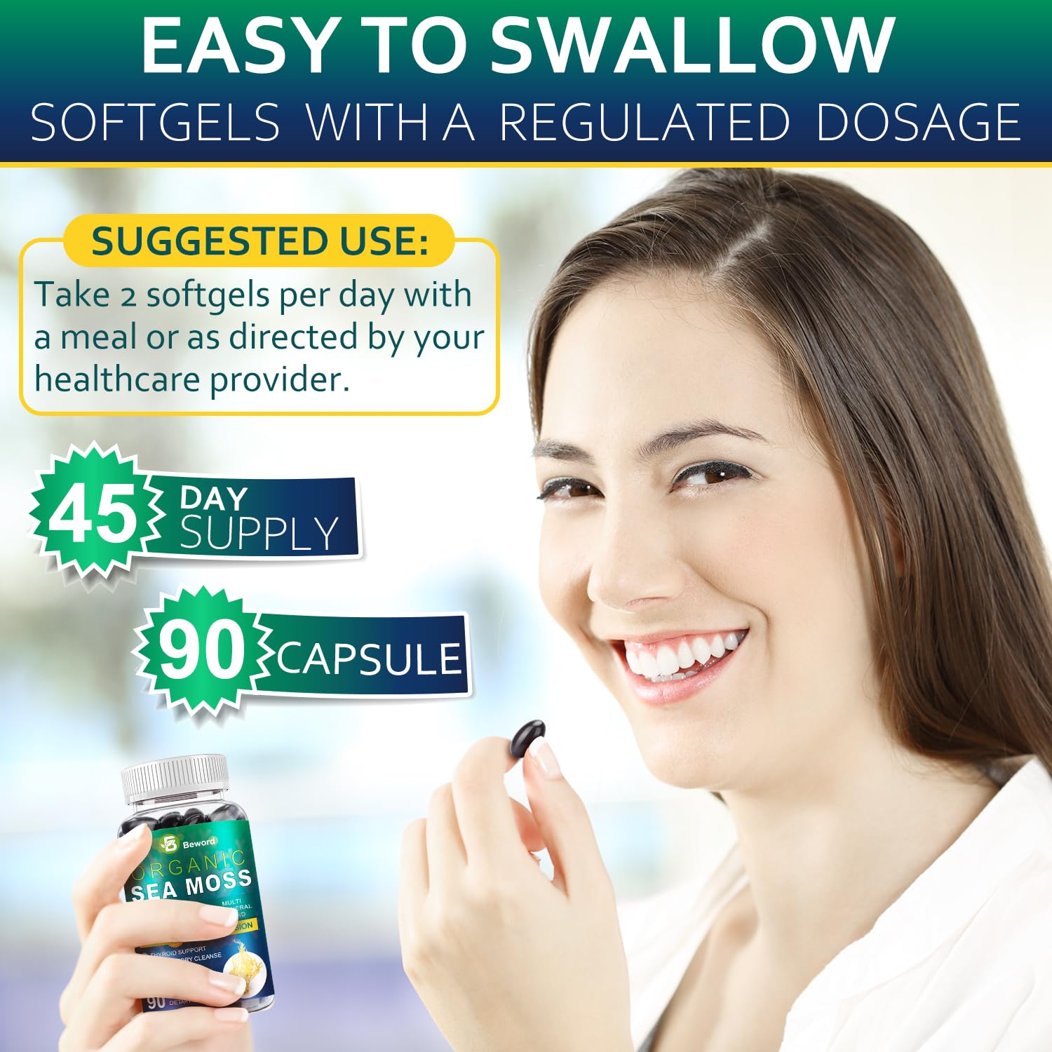 BEWORD Ashwagandha Supplement capsules scattered