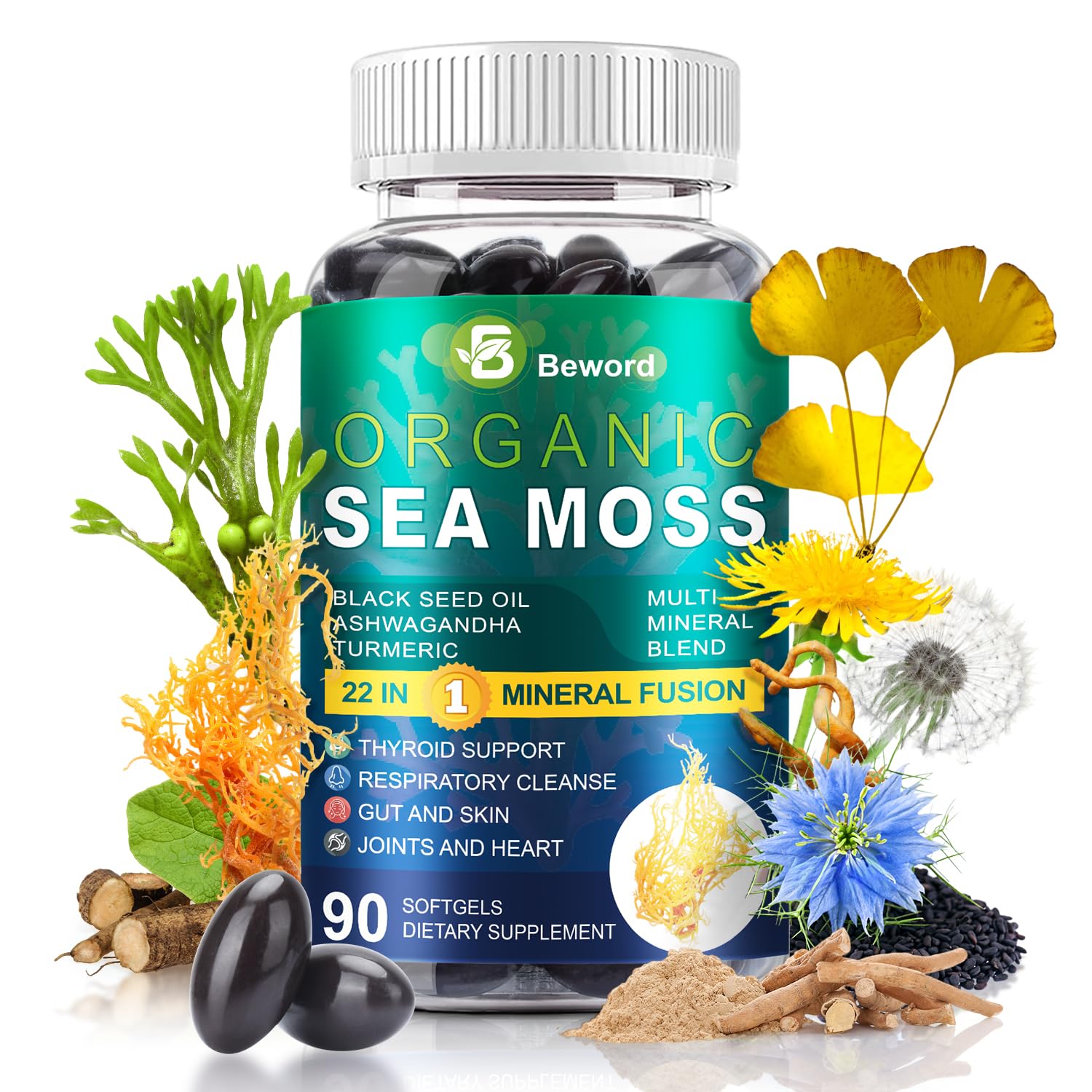 BEWORD Ashwagandha Supplement front view with packaging